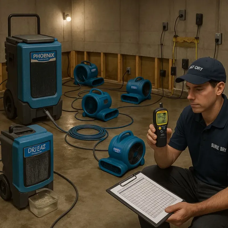 Structural Drying and Dehumidification process in Richland County, IL